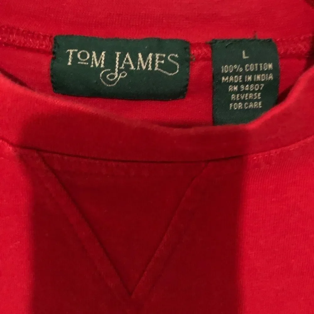 TOM JAMES Men’s Red Pullover Sweater Size L